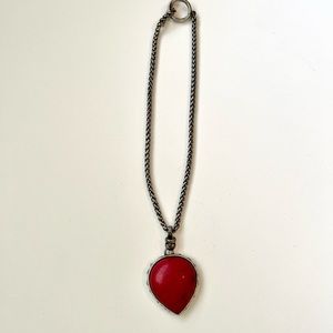 Lucky Brand necklace with Red Pendant & Cool Reverse Side